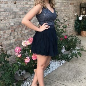 Hocoming sparkly two-piece dress